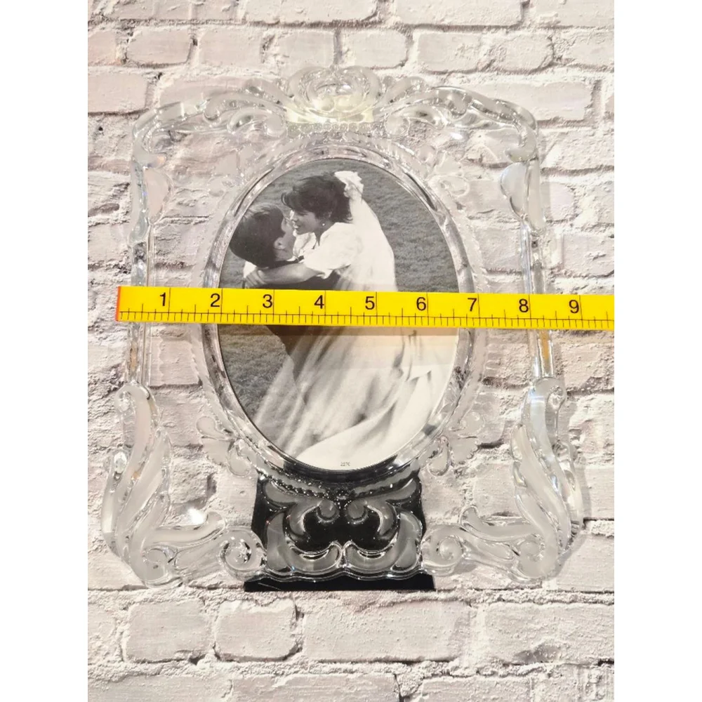 Vintage 1972 Mikasa Princess Frosted Crysta Frame 11.25″ Clear Edging, NIOP,